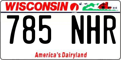 WI license plate 785NHR