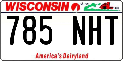 WI license plate 785NHT