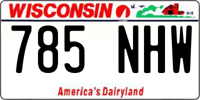 WI license plate 785NHW