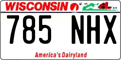 WI license plate 785NHX