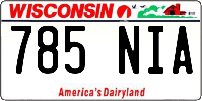WI license plate 785NIA