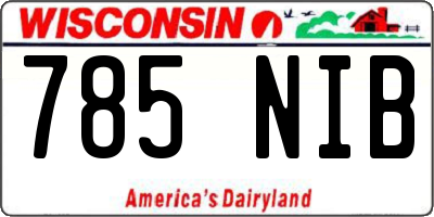 WI license plate 785NIB