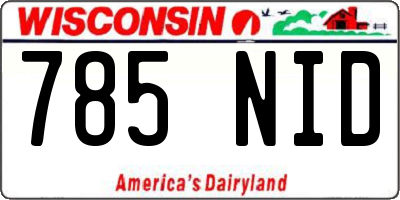 WI license plate 785NID