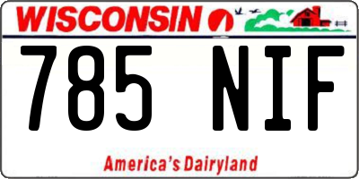 WI license plate 785NIF