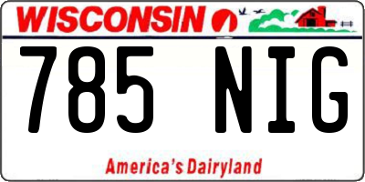 WI license plate 785NIG