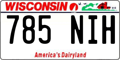 WI license plate 785NIH