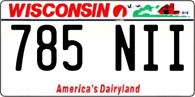 WI license plate 785NII