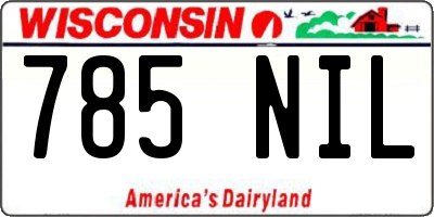 WI license plate 785NIL