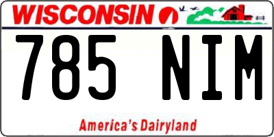 WI license plate 785NIM