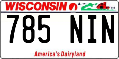 WI license plate 785NIN
