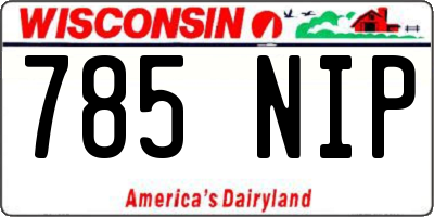 WI license plate 785NIP