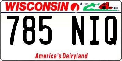 WI license plate 785NIQ