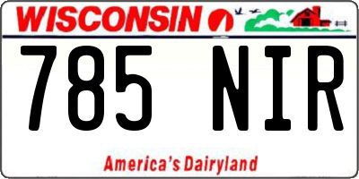 WI license plate 785NIR
