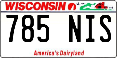 WI license plate 785NIS