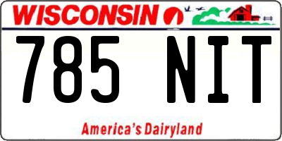 WI license plate 785NIT
