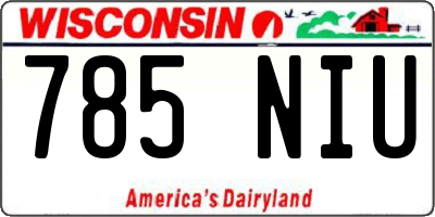 WI license plate 785NIU