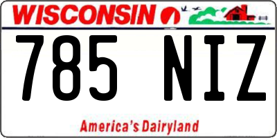 WI license plate 785NIZ
