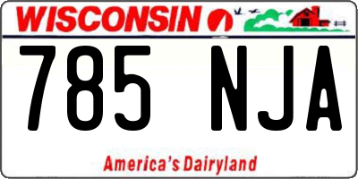 WI license plate 785NJA