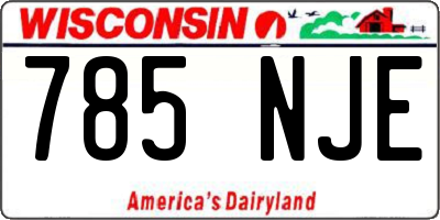 WI license plate 785NJE