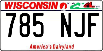 WI license plate 785NJF
