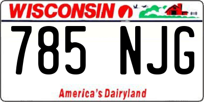 WI license plate 785NJG