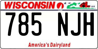 WI license plate 785NJH