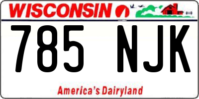 WI license plate 785NJK