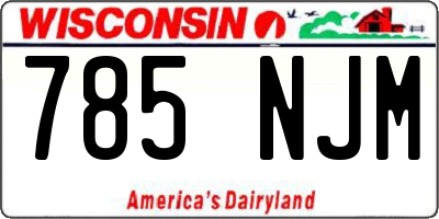 WI license plate 785NJM