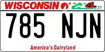 WI license plate 785NJN