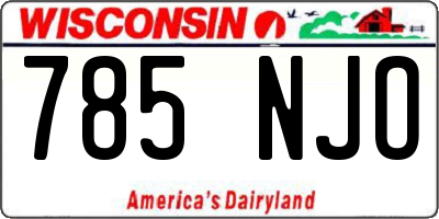 WI license plate 785NJO
