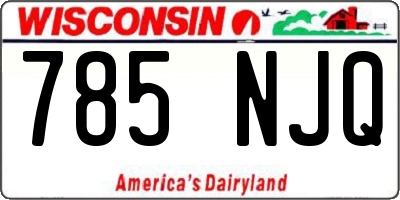 WI license plate 785NJQ