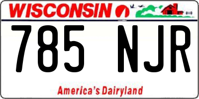 WI license plate 785NJR