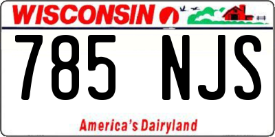 WI license plate 785NJS