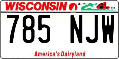 WI license plate 785NJW