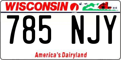WI license plate 785NJY