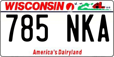 WI license plate 785NKA