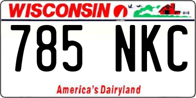 WI license plate 785NKC