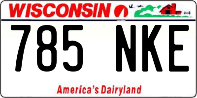 WI license plate 785NKE