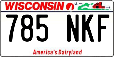 WI license plate 785NKF