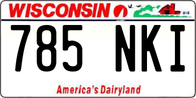 WI license plate 785NKI