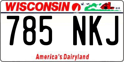 WI license plate 785NKJ