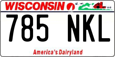 WI license plate 785NKL