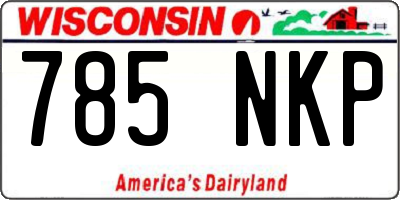 WI license plate 785NKP