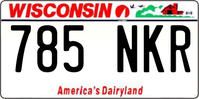 WI license plate 785NKR