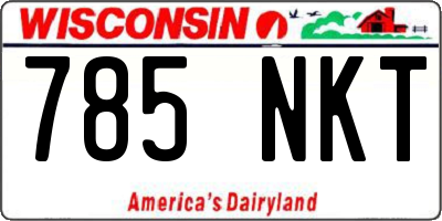WI license plate 785NKT