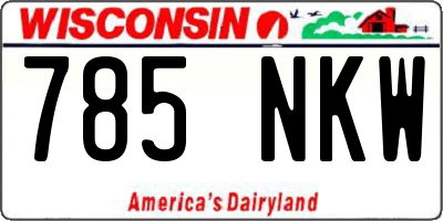 WI license plate 785NKW