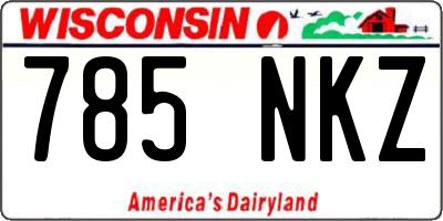 WI license plate 785NKZ