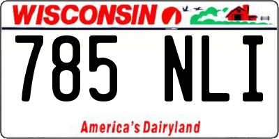 WI license plate 785NLI