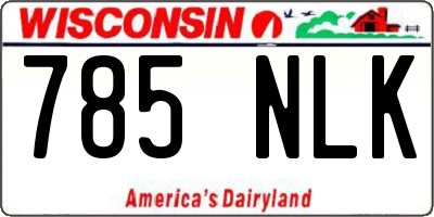 WI license plate 785NLK