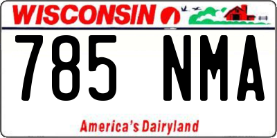 WI license plate 785NMA